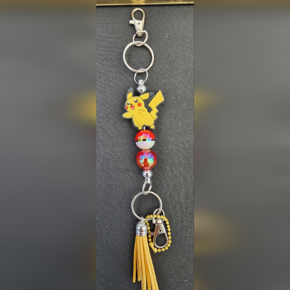 Pikachu Keychain with Tassel And Pokeball